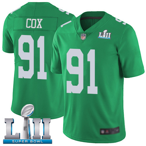 Men Philadelphia Eagles #91 Fletcher Cox Limited Green Rush Vapor Untouchable NFL Jersey Super Bowl LII->philadelphia eagles->NFL Jersey